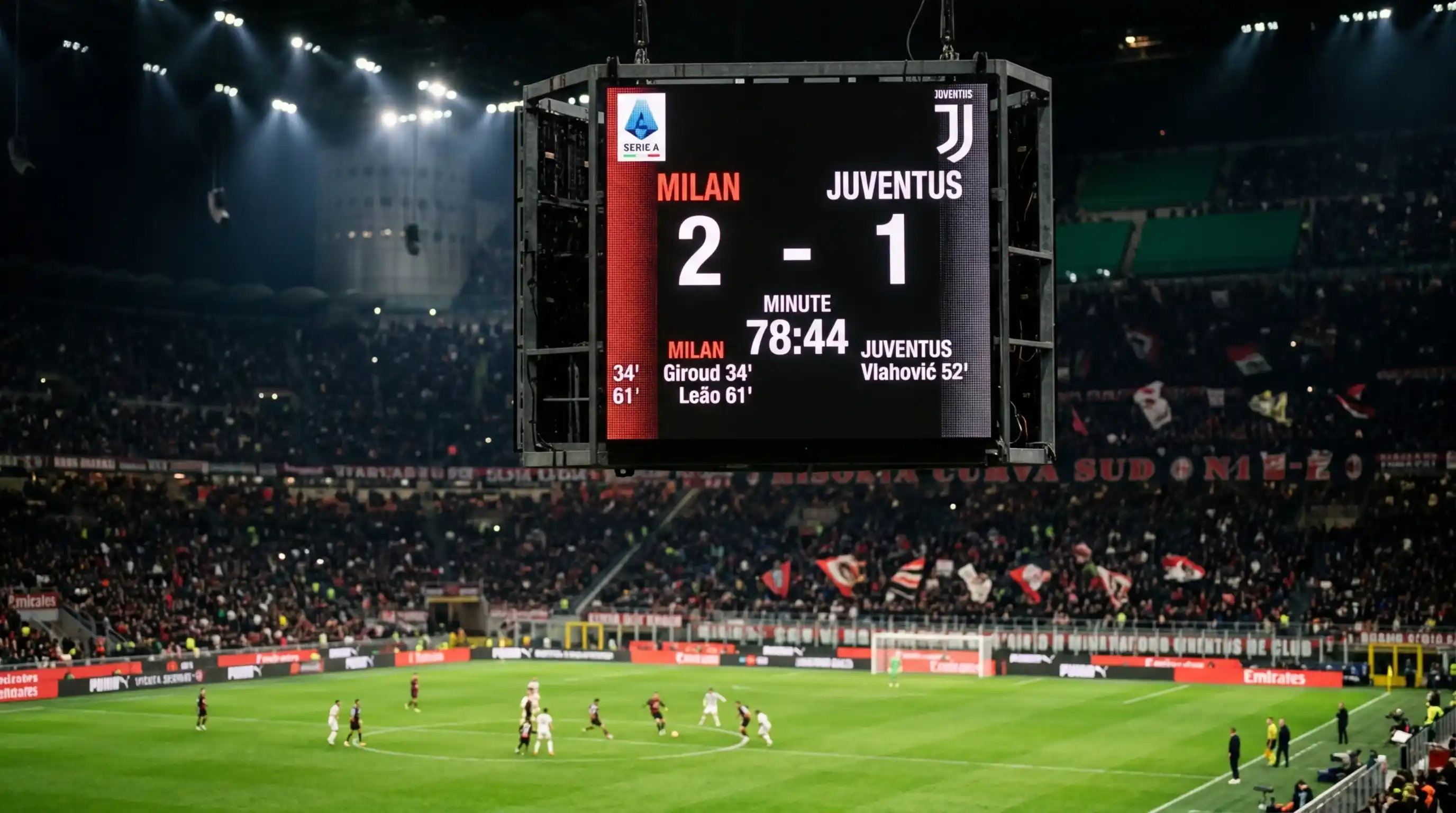 Marcador de partido de la Serie A mostrando goles para ilustrar apuestas over under