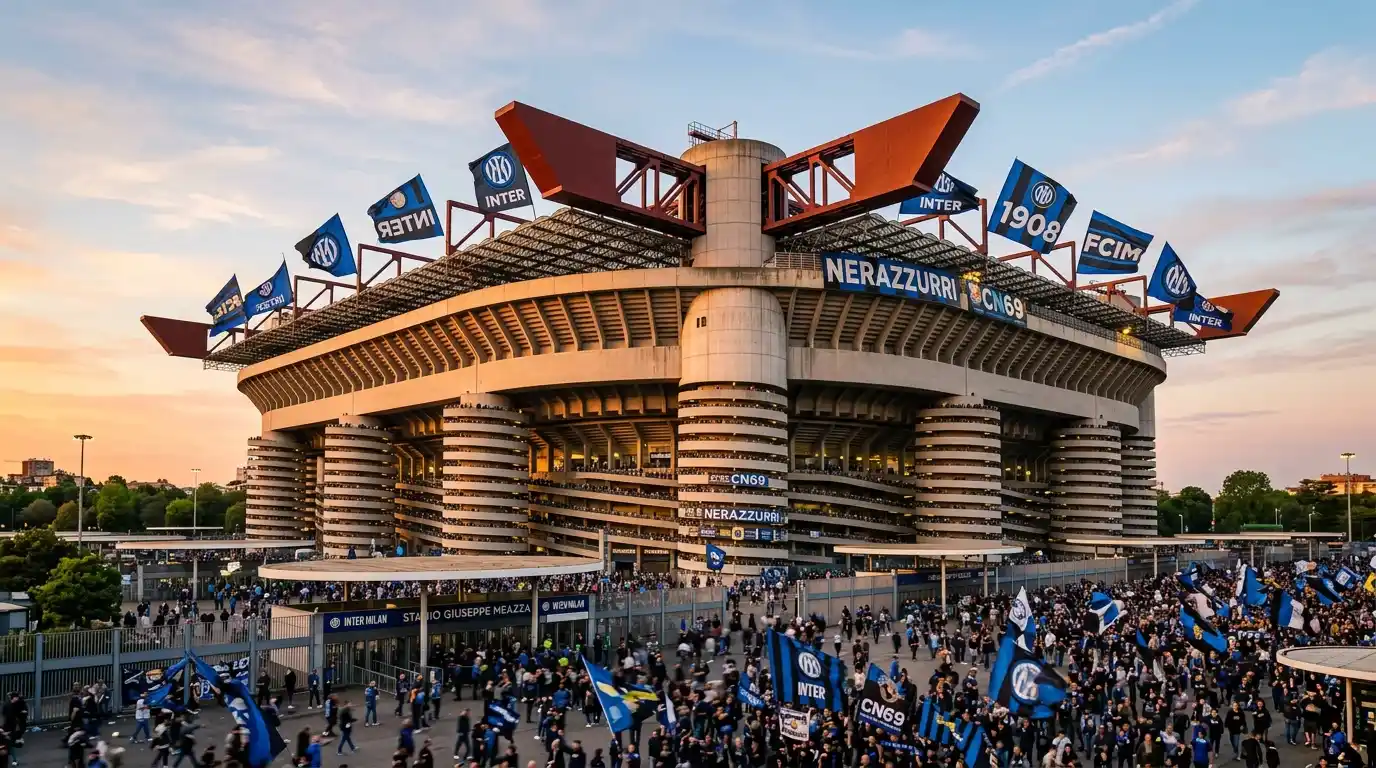 Estadio Giuseppe Meazza del Inter de Milán en día de partido